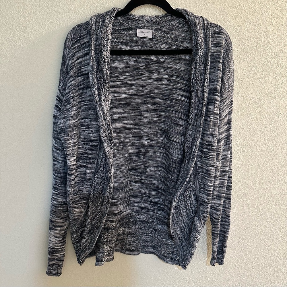 Gray Open-Front Women's Sweater